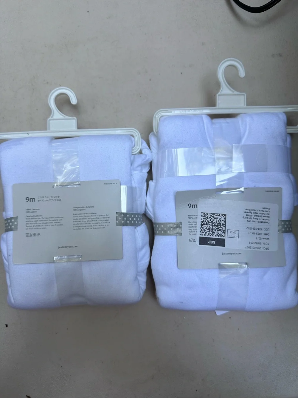 NWT Carter's White 9M Onesies Set